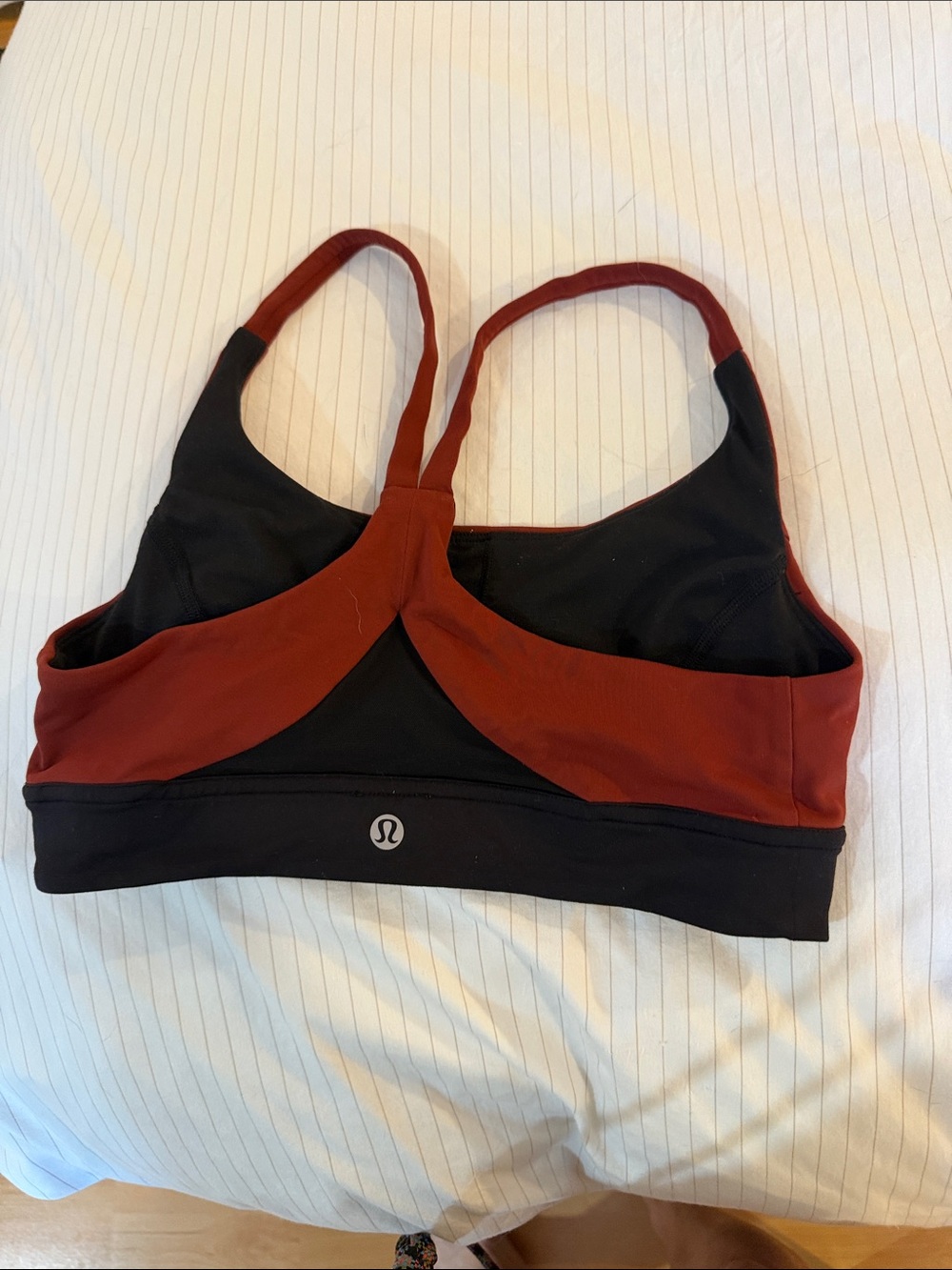 lululemon athletica Rust and Black Strappy Sports Bra